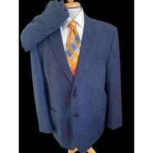 Giorgio Fiorelli 50R Pants 38 x 30 Blue Super Fine Mens Jacket Suit Silk Feel